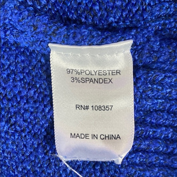 St. John’s Bay Royal Blue Women's 2X Quarter Zip Pullover Sweater Knit Mock Neck - Picture 10 of 10